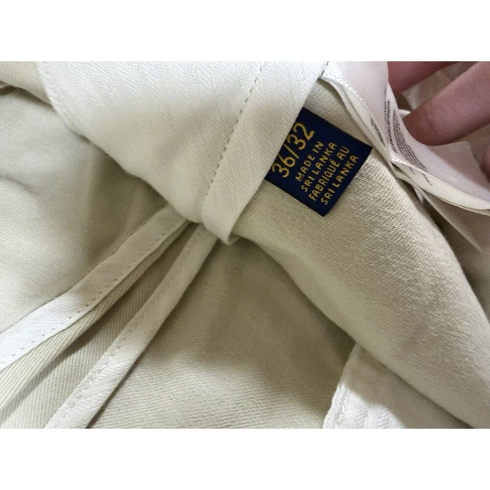 Polo Ralph Lauren Classic Fit Pants Mens 36x32 Khaki Chino Casual Preppy Cotton